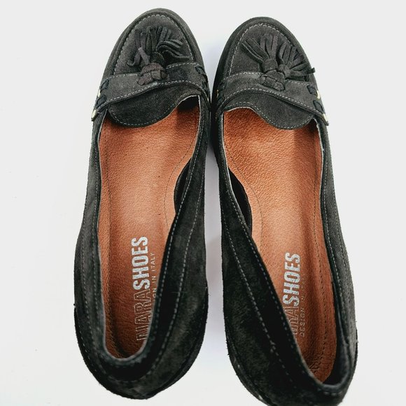 Nara Shoes Tasseled Penny Loafer Pumps 8.5 Dark Green Block Heel Leather Preppy - Picture 11 of 14